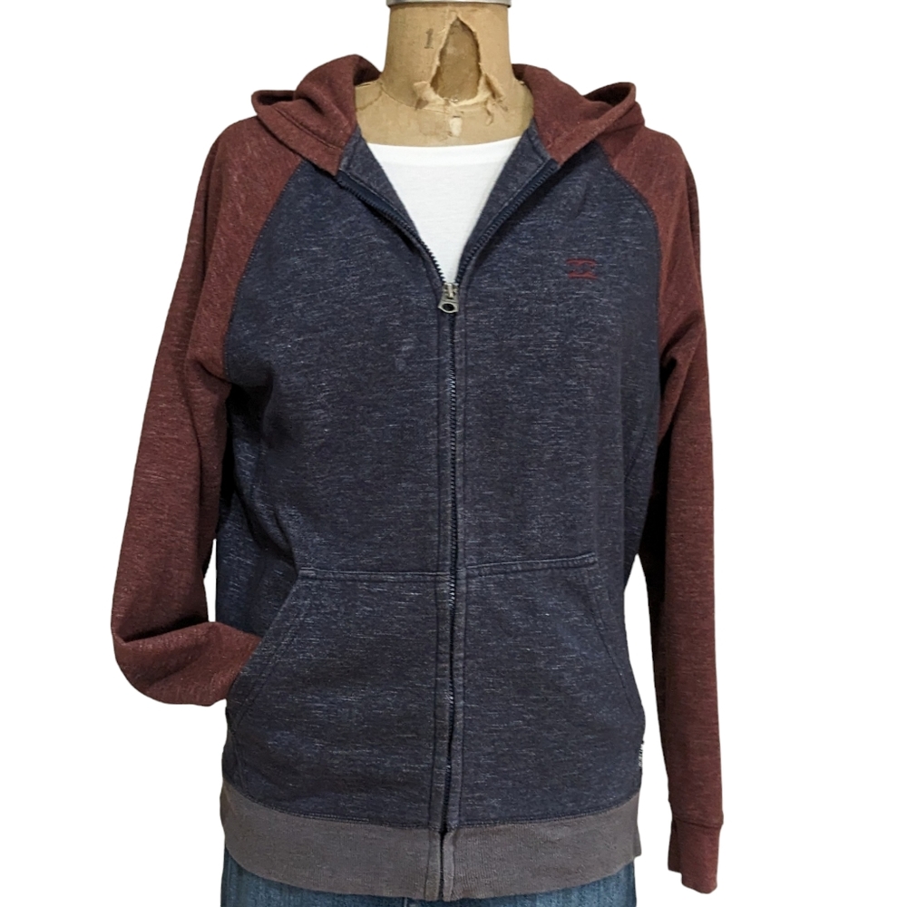 Billabong Hoodie Rust and Navy Cotton Blend Size Medium
